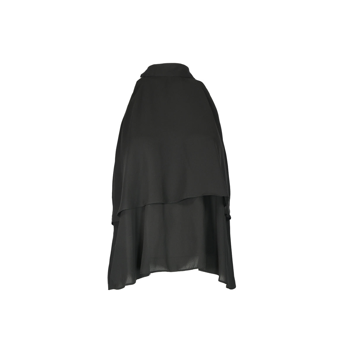 Blusa preta com amarração no pescoço