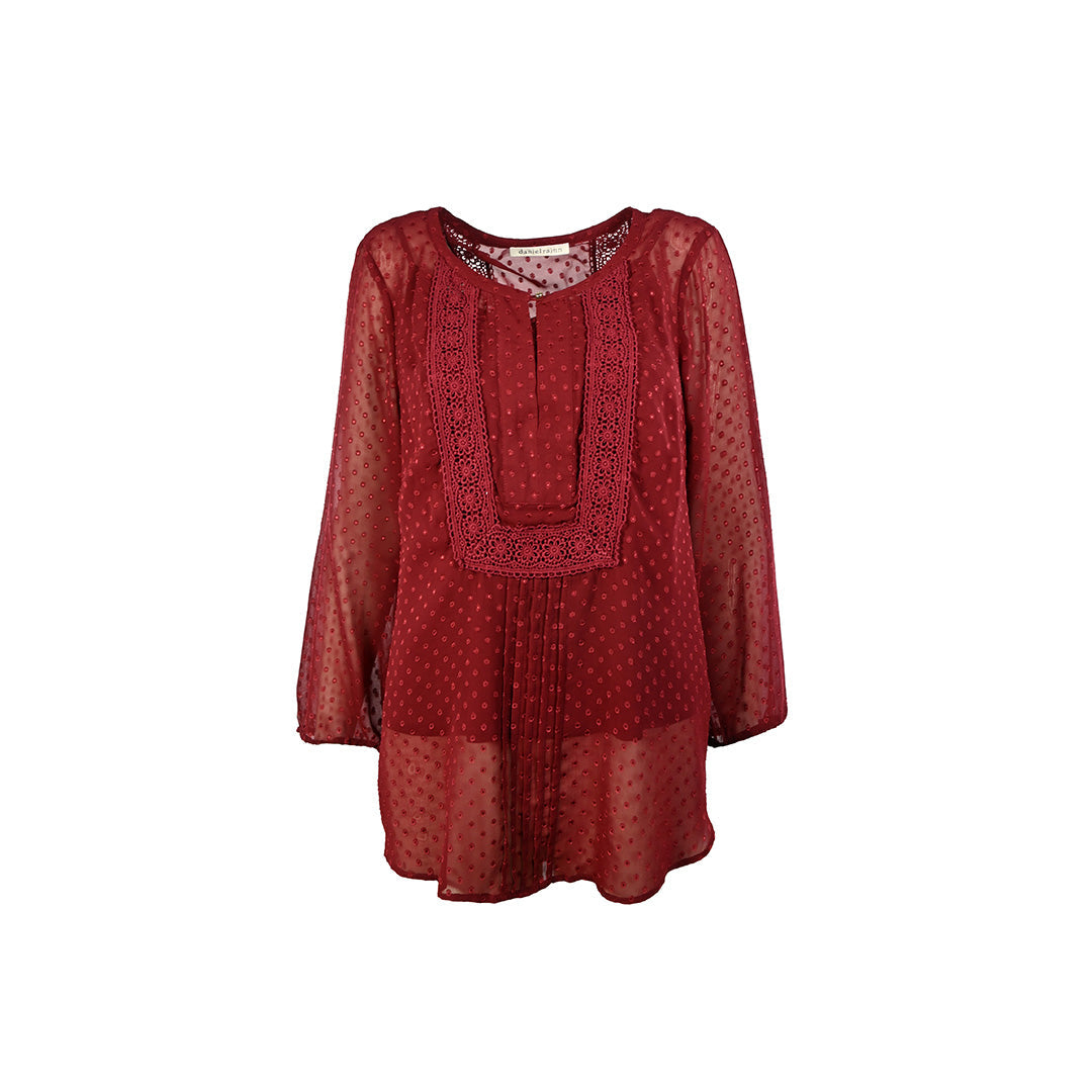 Blusa Vinho Transparênte