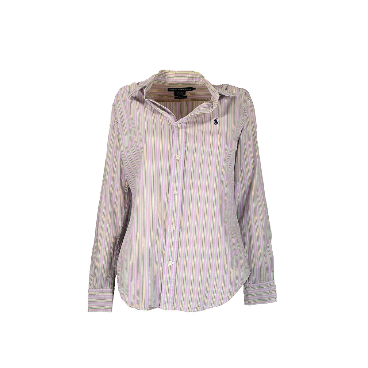 Camisa listrada rosa e verde