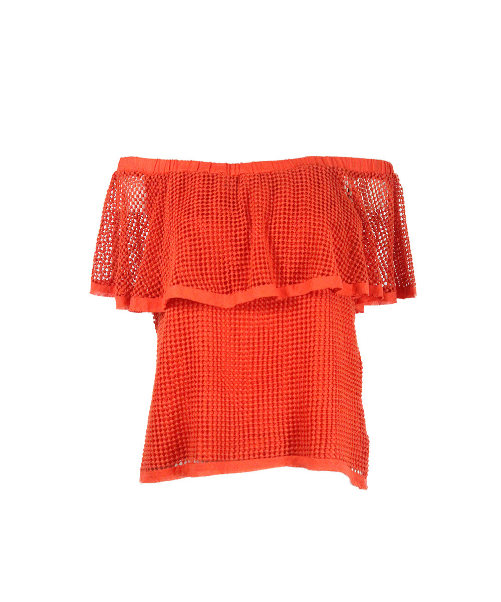 Blusa Laranja ombro a Ombro