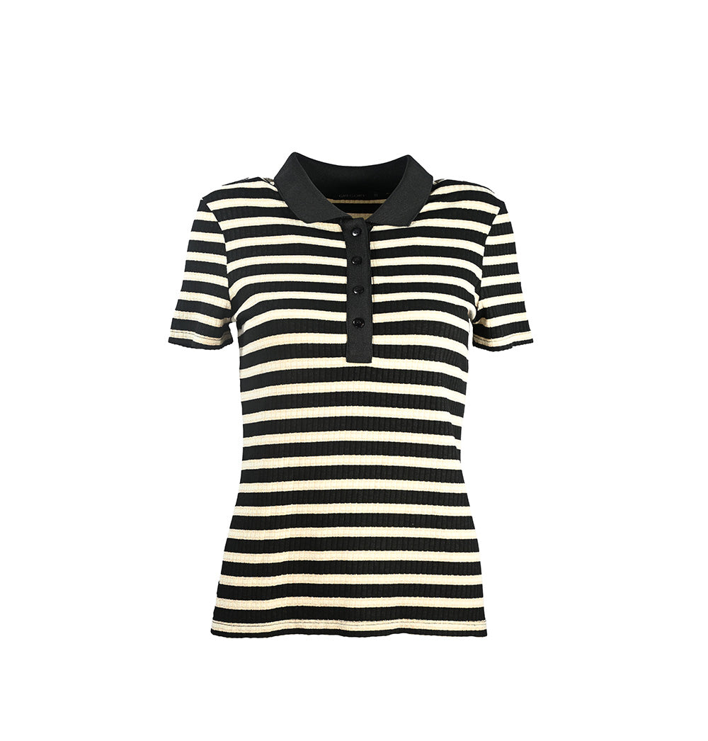 Camiseta de malha listrada manga curta