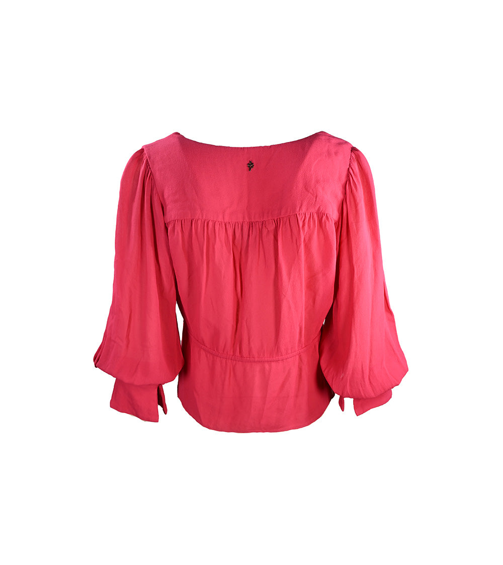 Blusa rosa com mangas 3/4