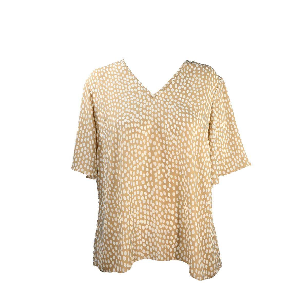 Blusa em Estampa Poá Orgânico com Gola Laço Removível