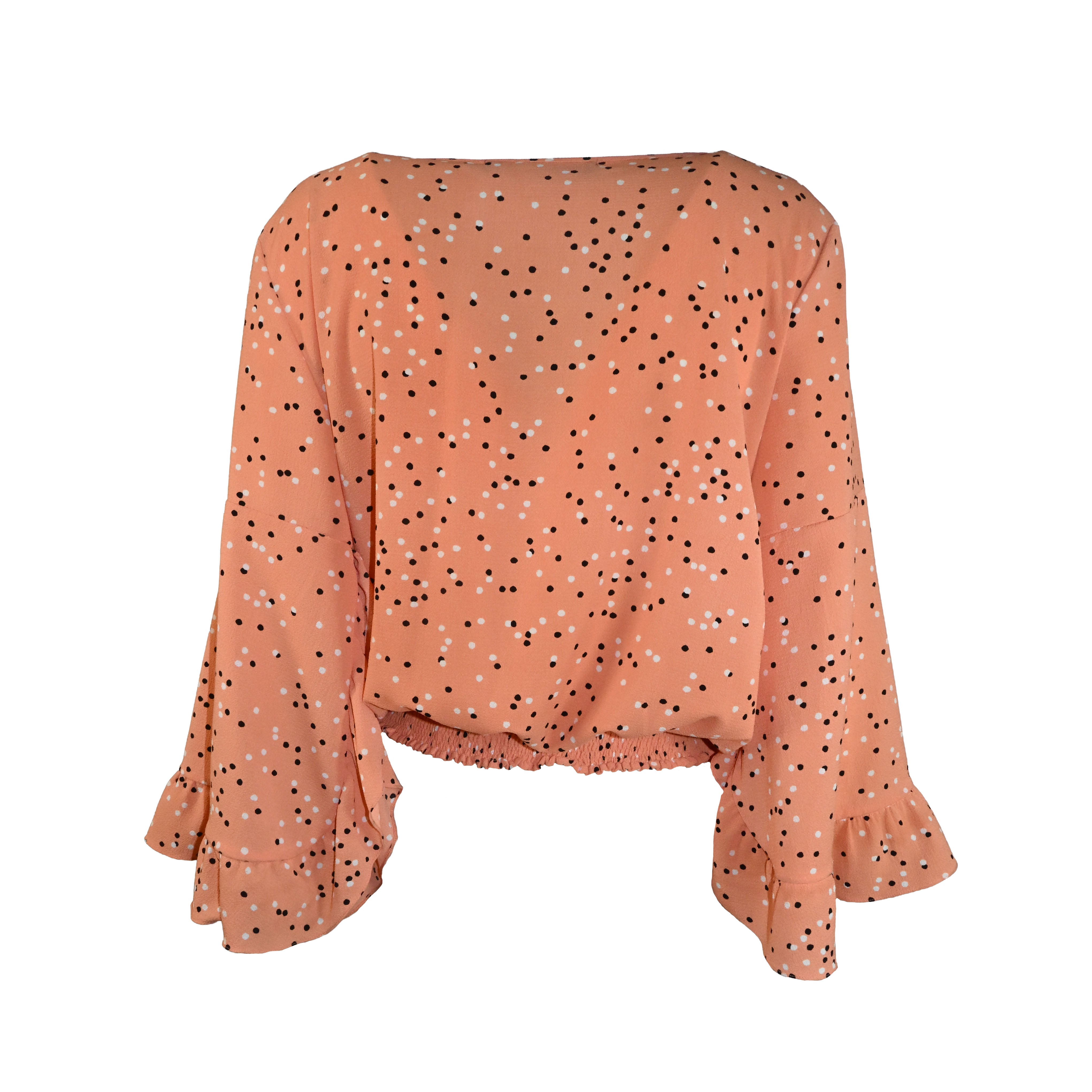 Blusa laranja com poá