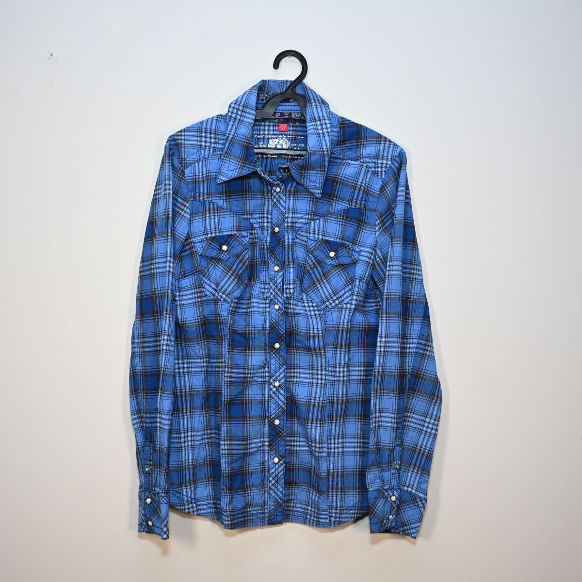 Camisa xadrez azul