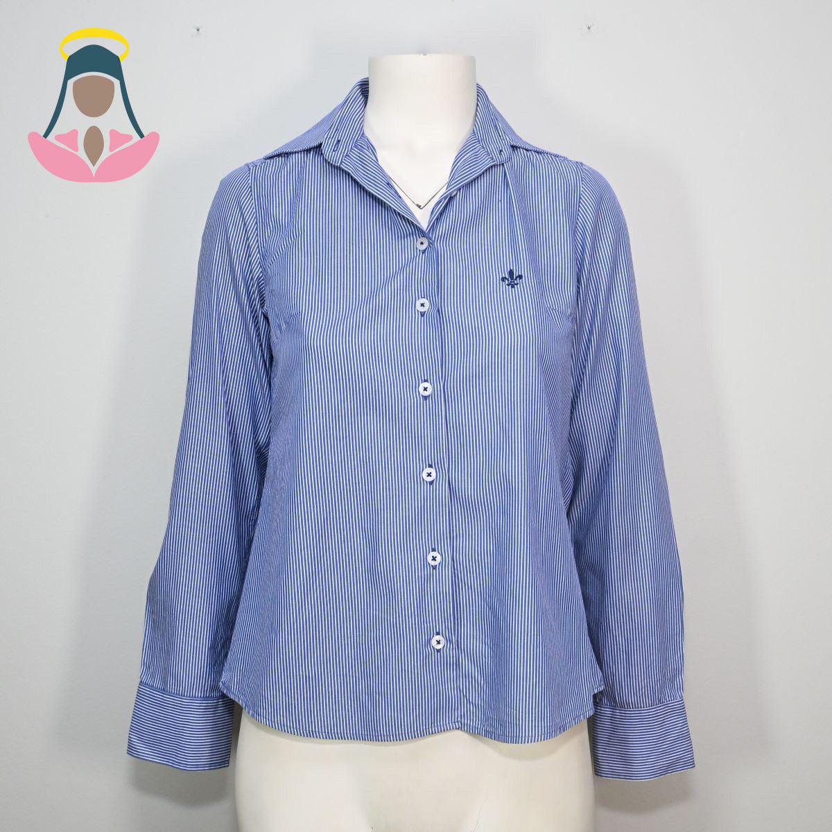 Camisa listrada azul e branco