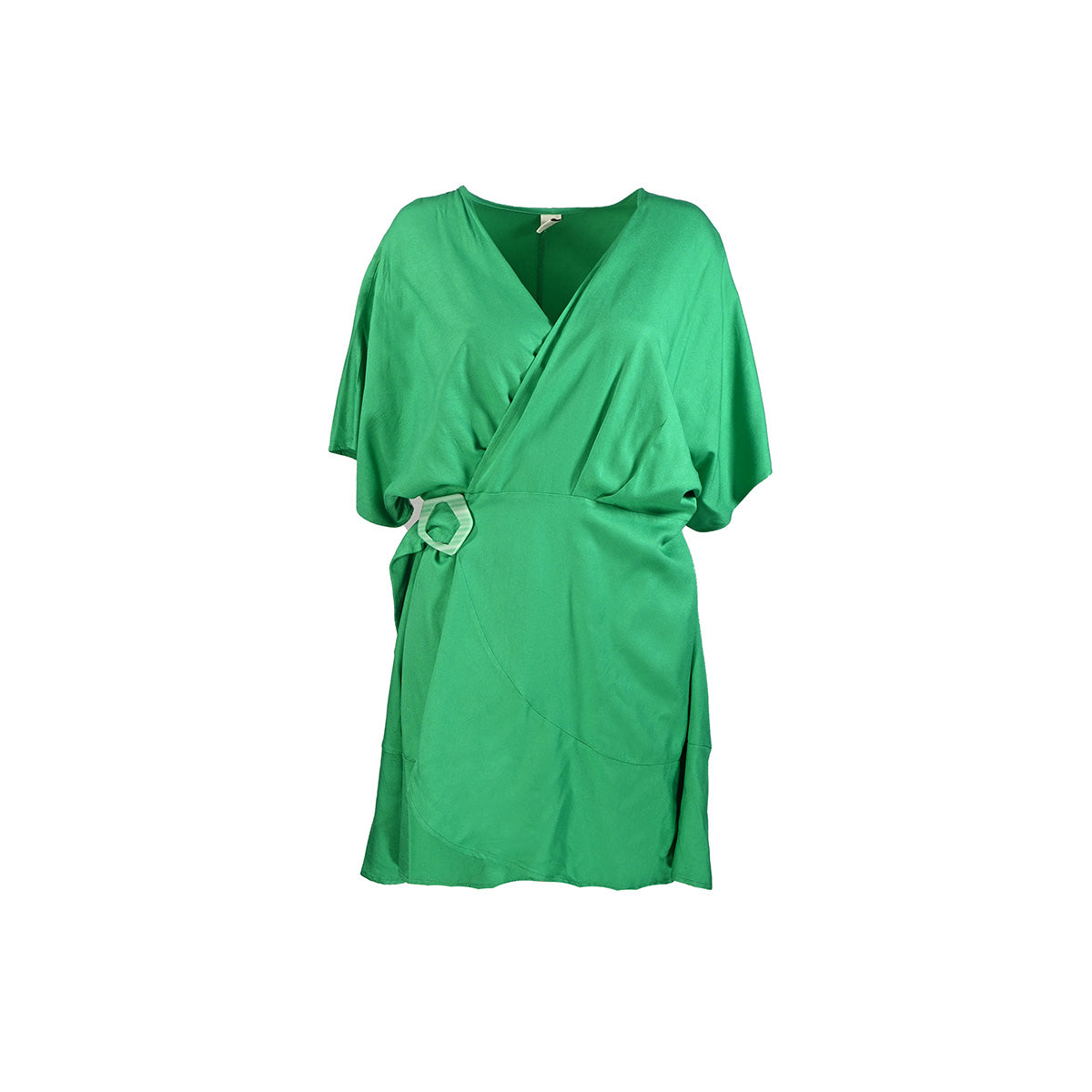 Vestido curto envelope verde