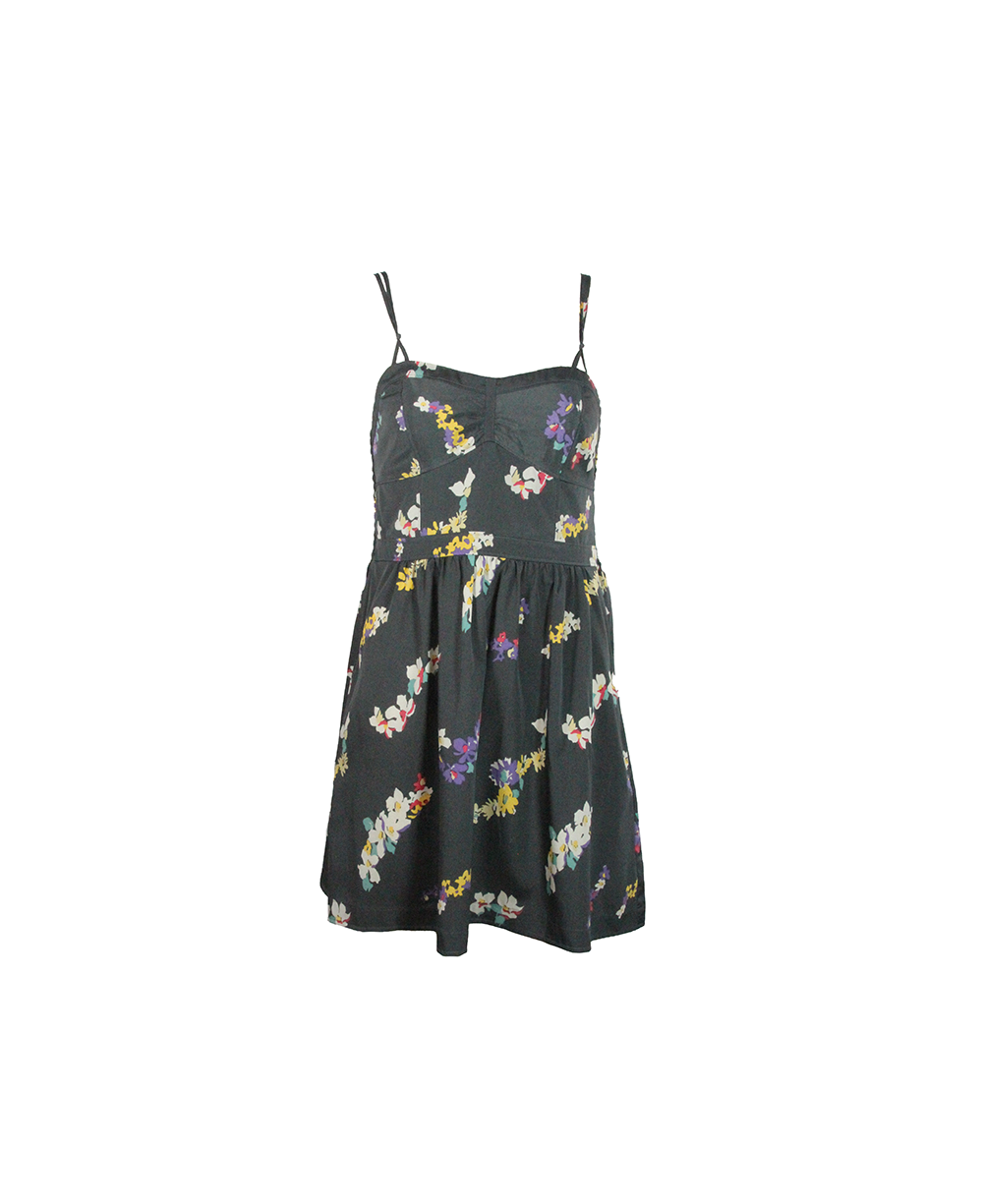 Vestido Curto Preto Floral
