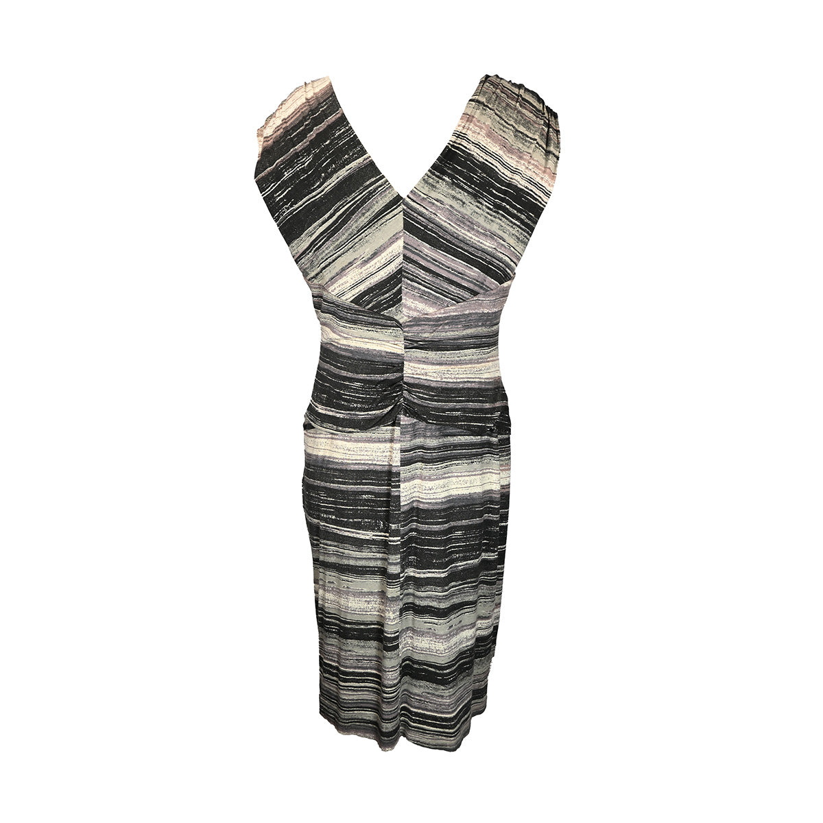 Vestido curto com listras em tons de marrom