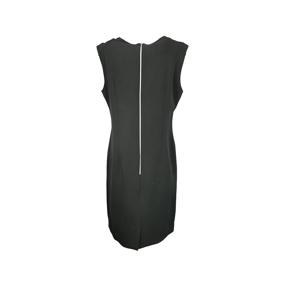 Vestido curto preto social com botões na cintura