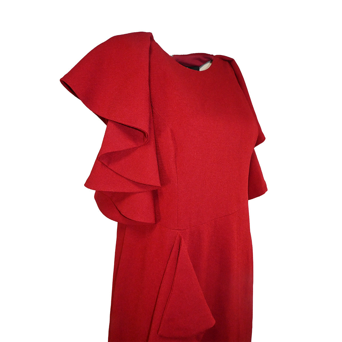 Vestido curto vermelho com babados