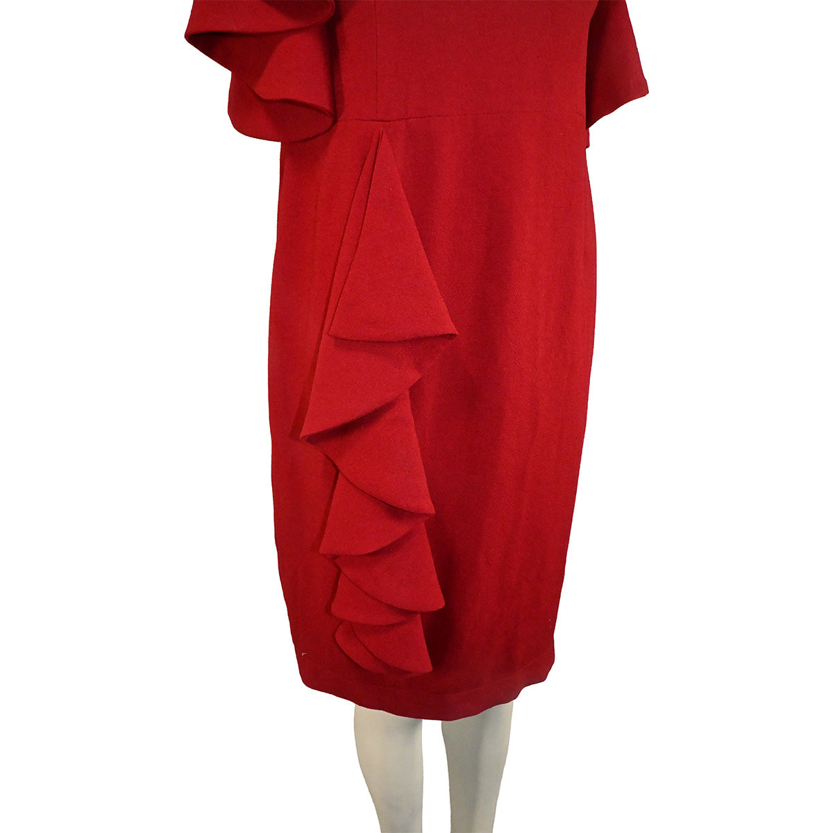 Vestido curto vermelho com babados