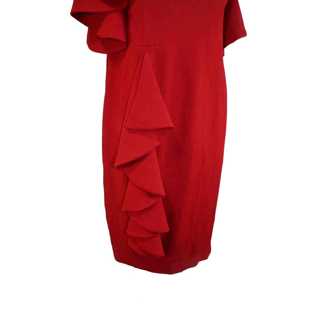 Vestido curto vermelho com babados