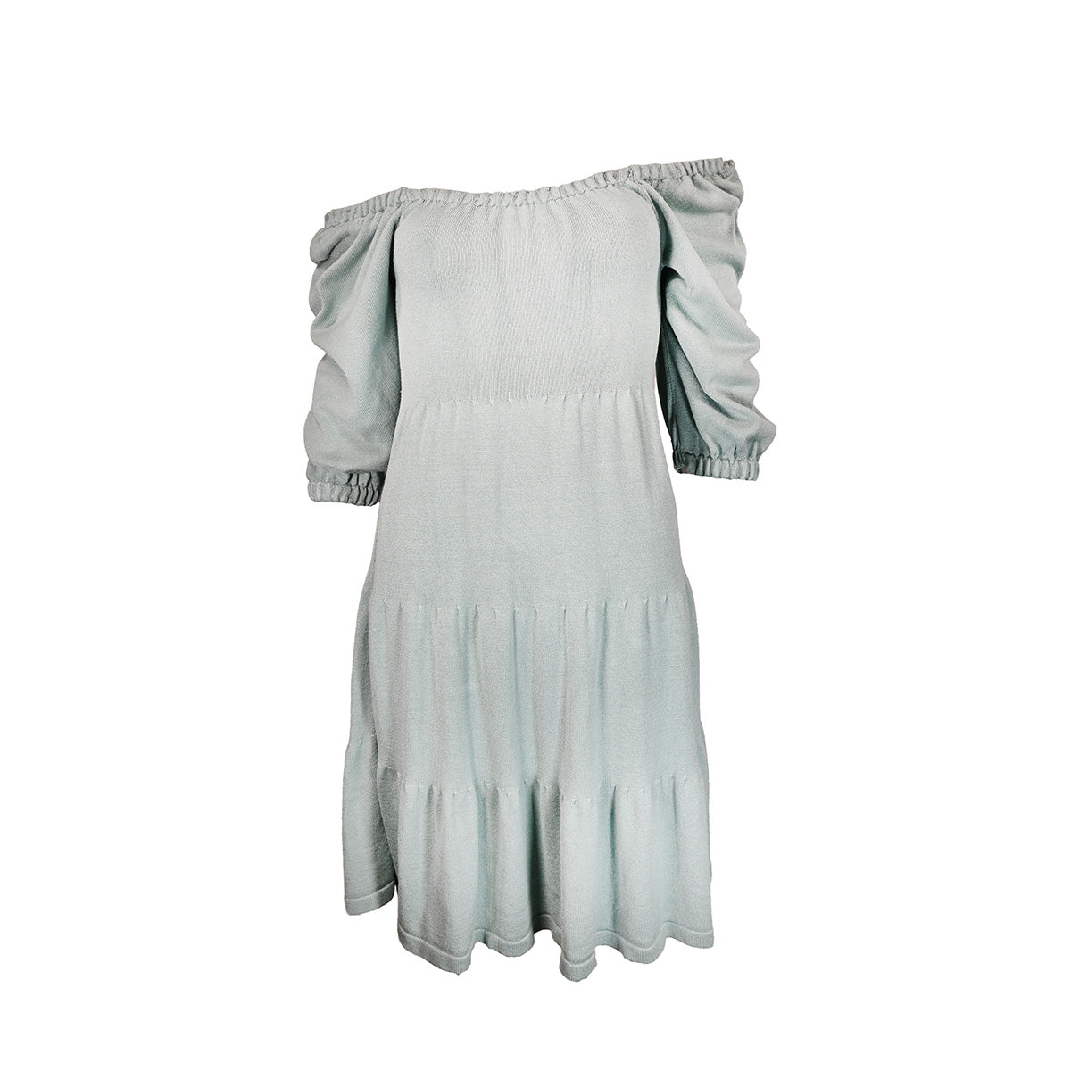 Vestido curto de malha verde claro