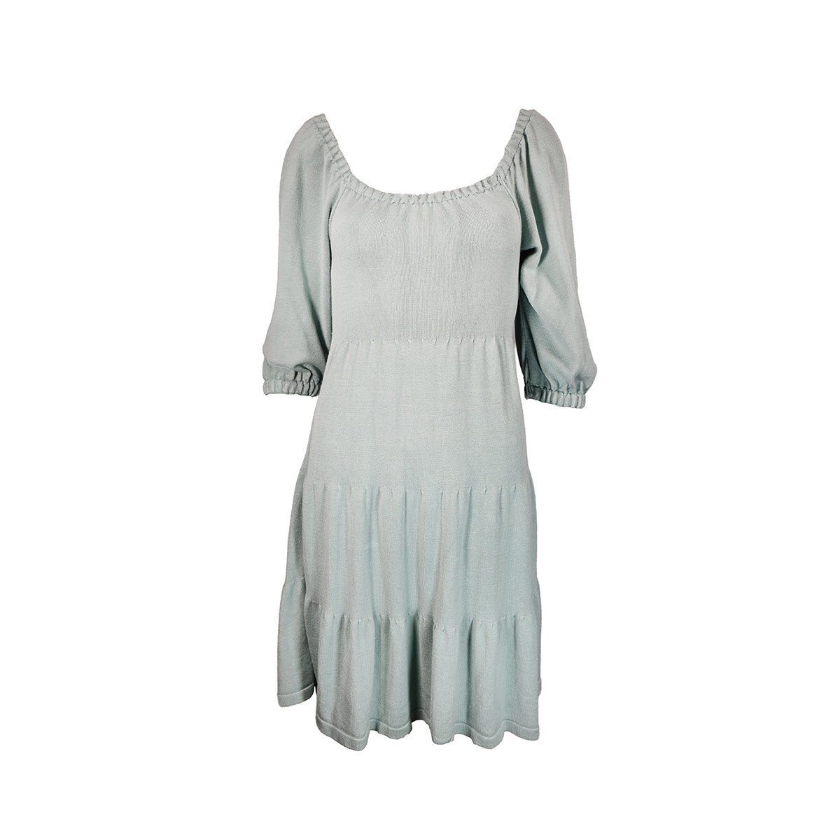 Vestido curto de malha verde claro