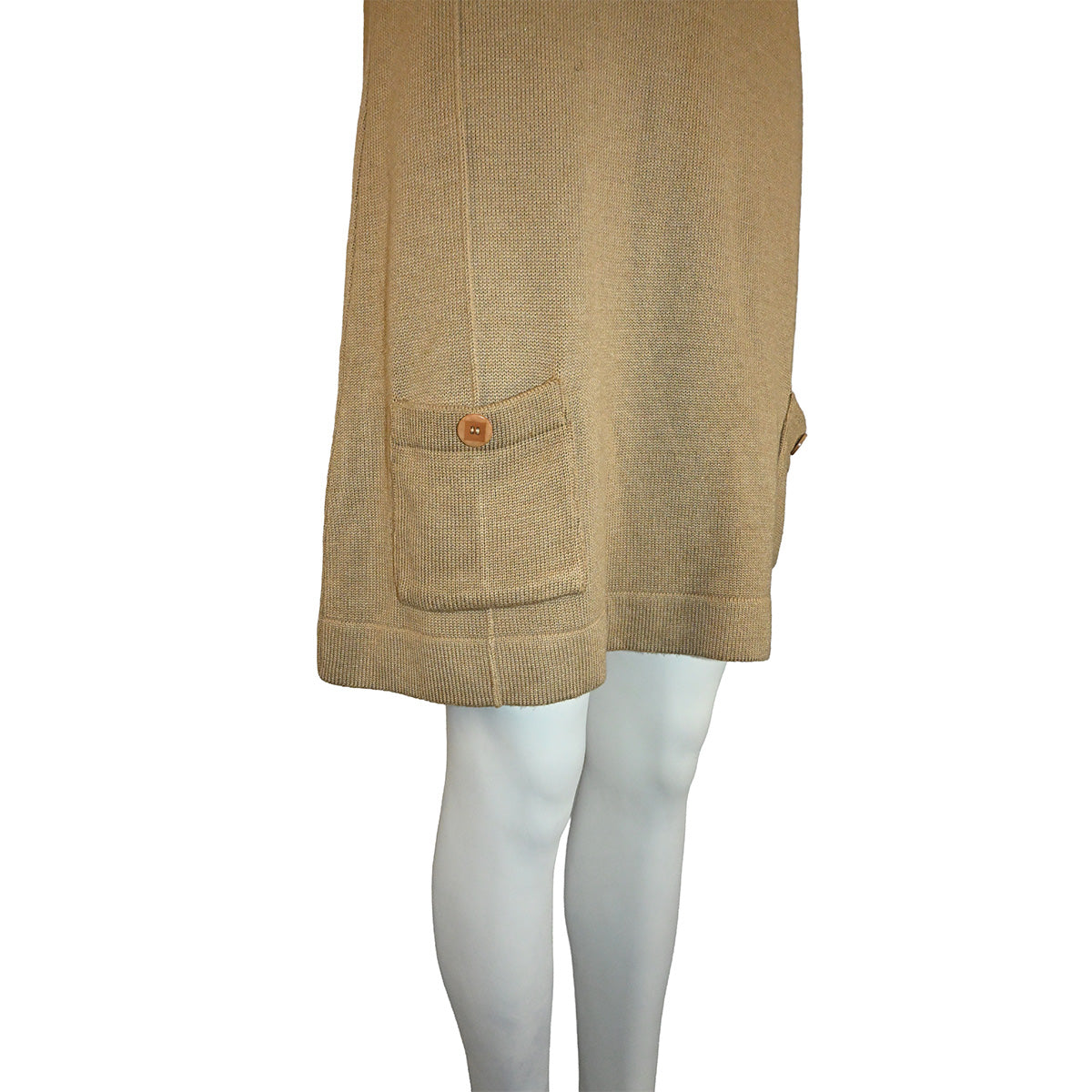 Vestido curto de malha bege