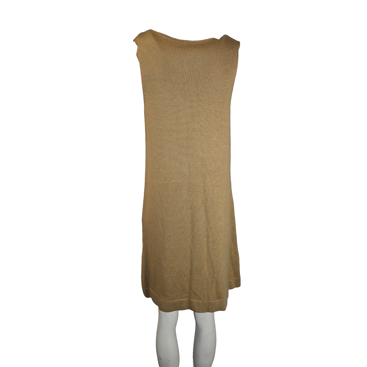 Vestido curto de malha bege