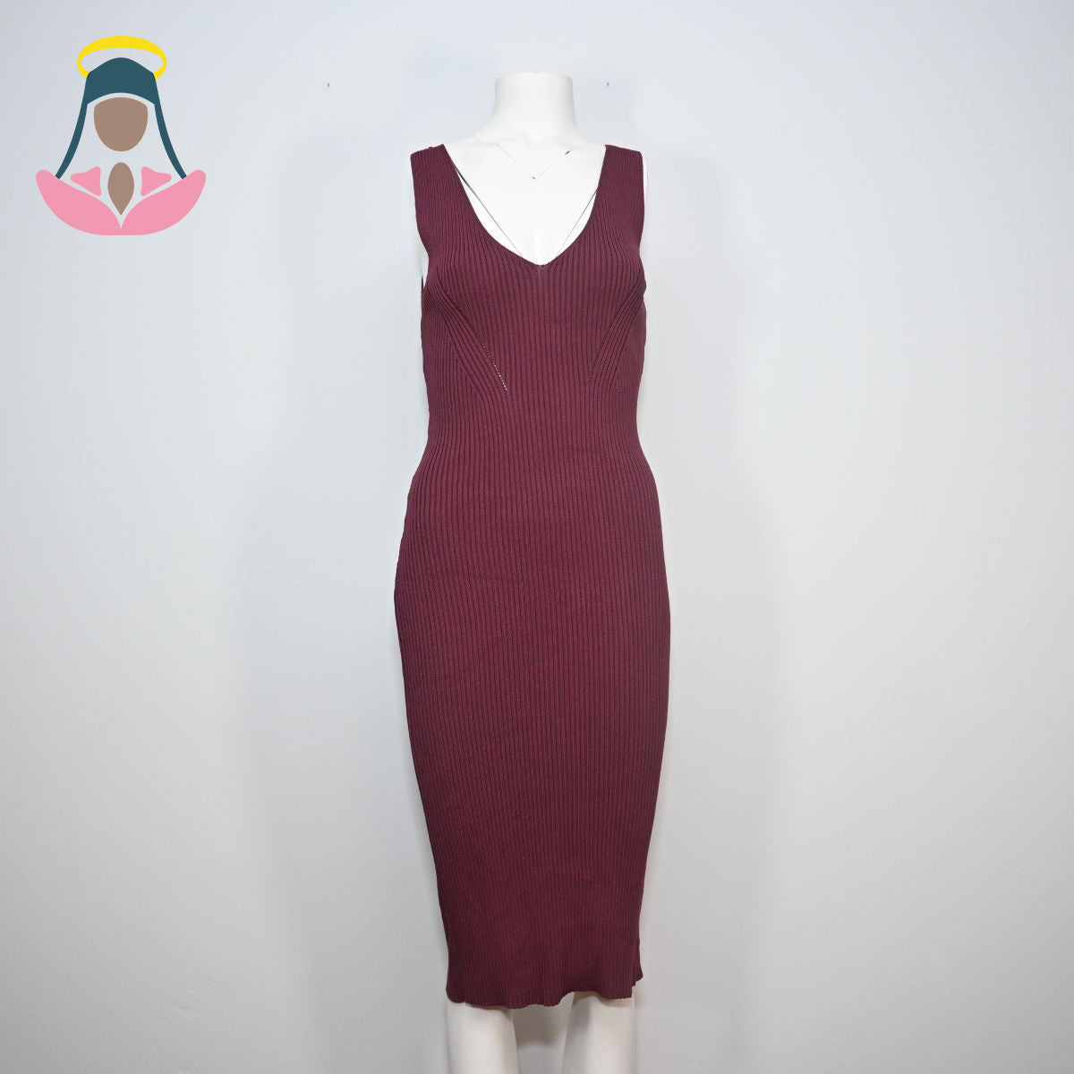 Vestido de malha vinho