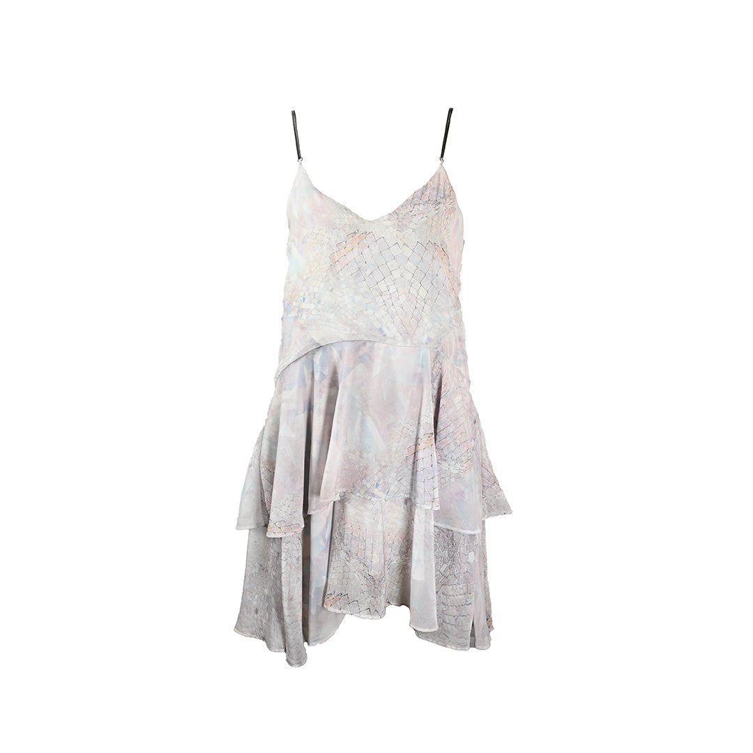 Vestido curto branco estampado