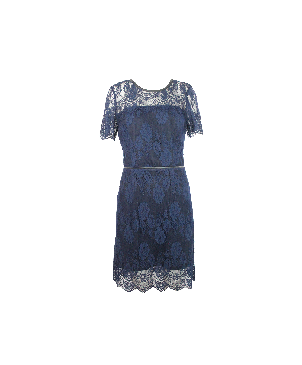 Vestido azul marinho de renda