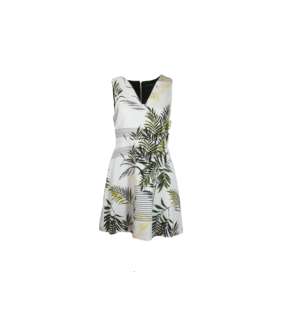 Vestido curto verde musgo com manga comprida