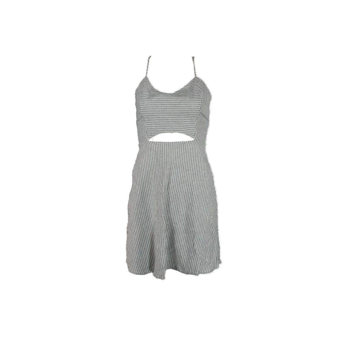 Vestido curto listrado com amarração
