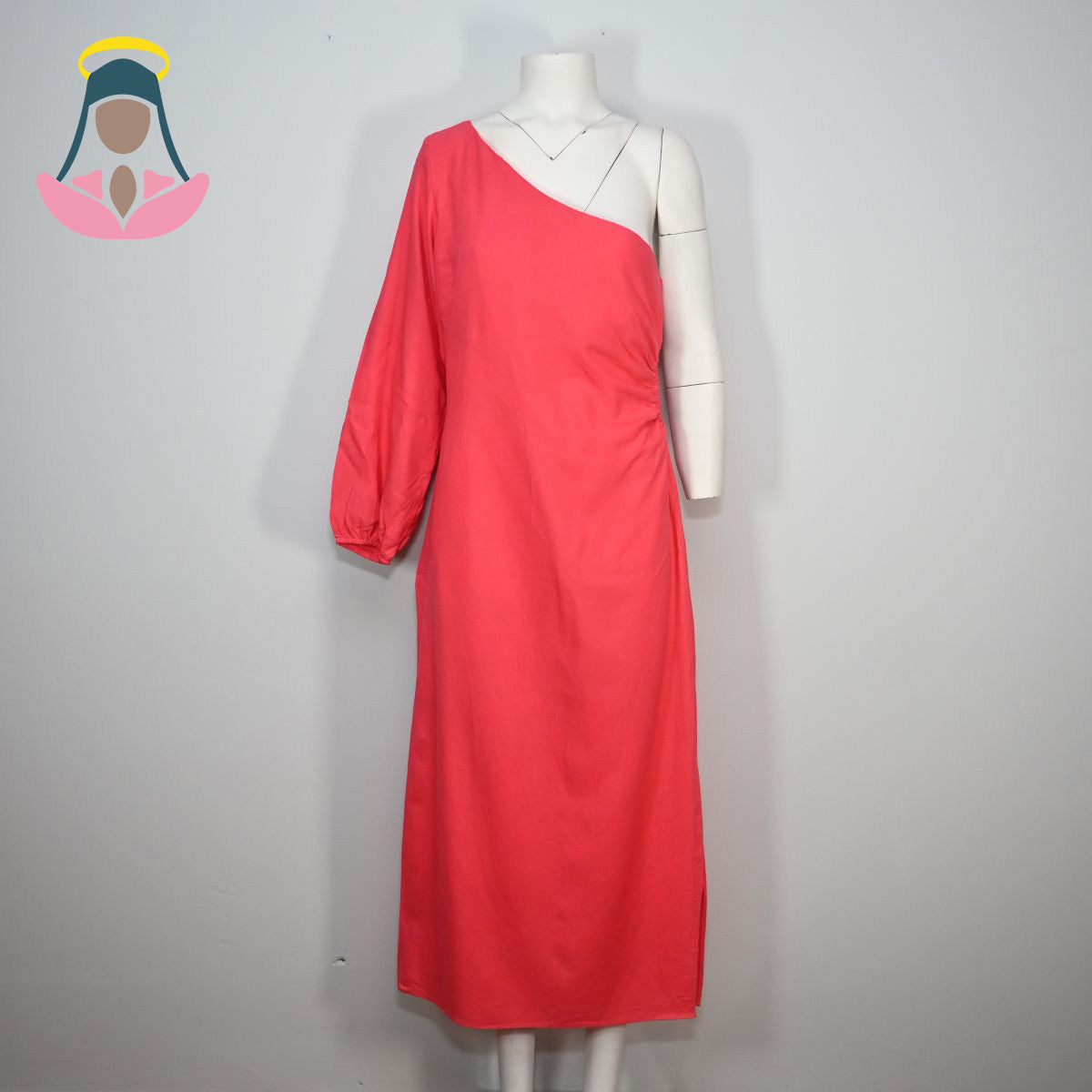 Vestido longo rosa com um obro só