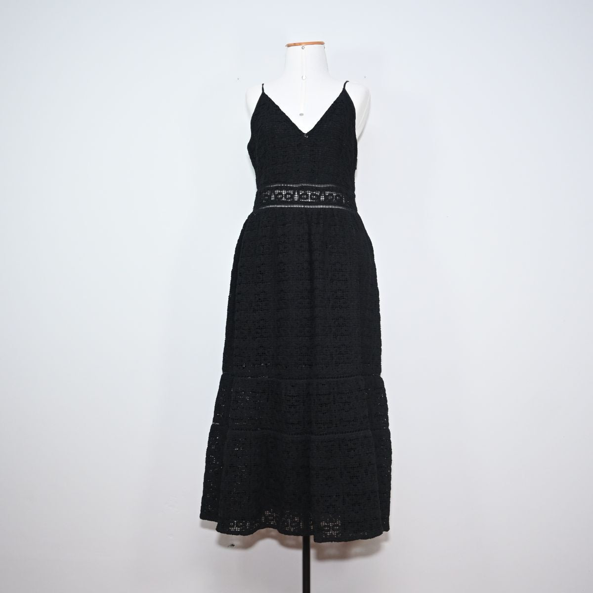 Vestido longo preto de laise