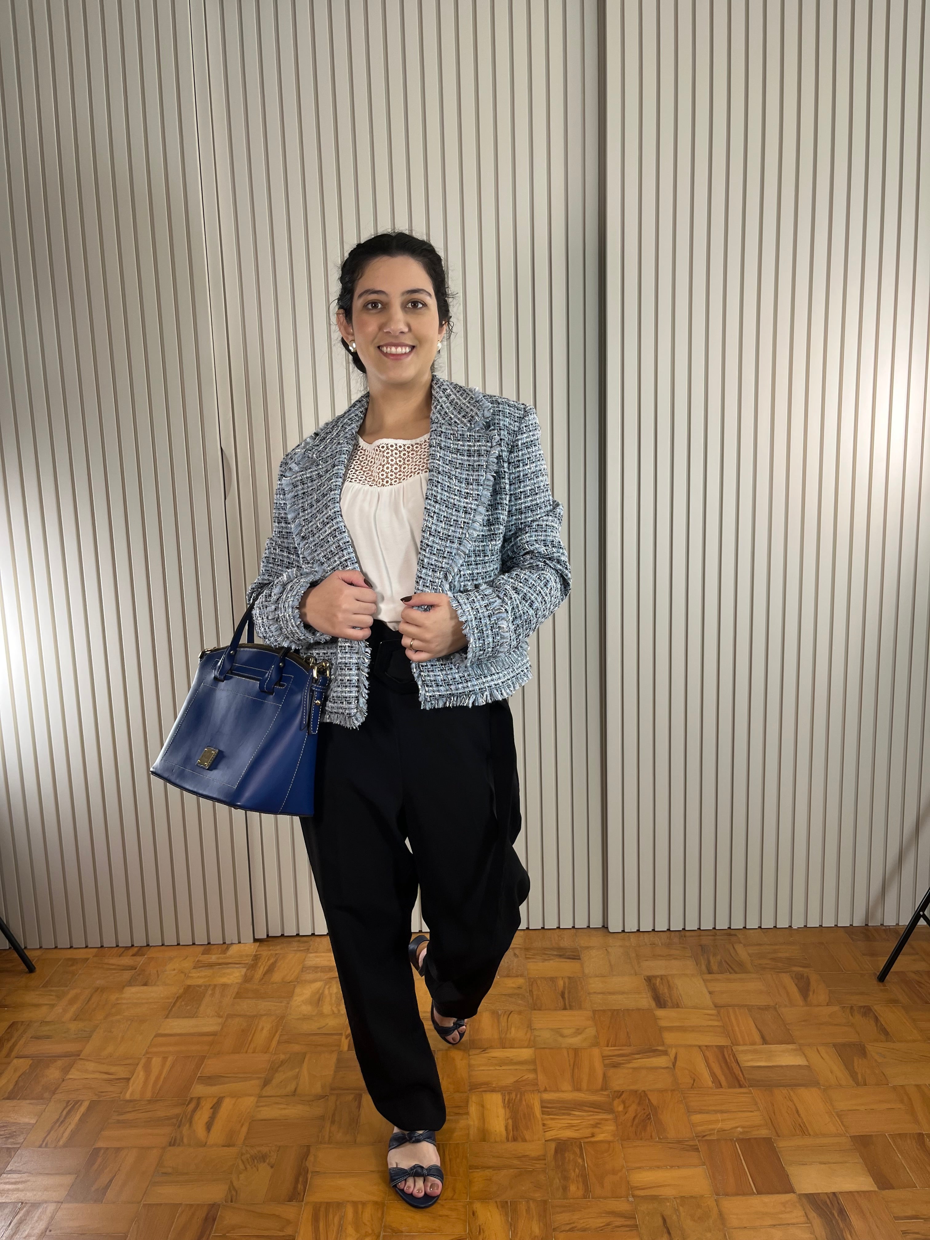 Blazer azul de tweed