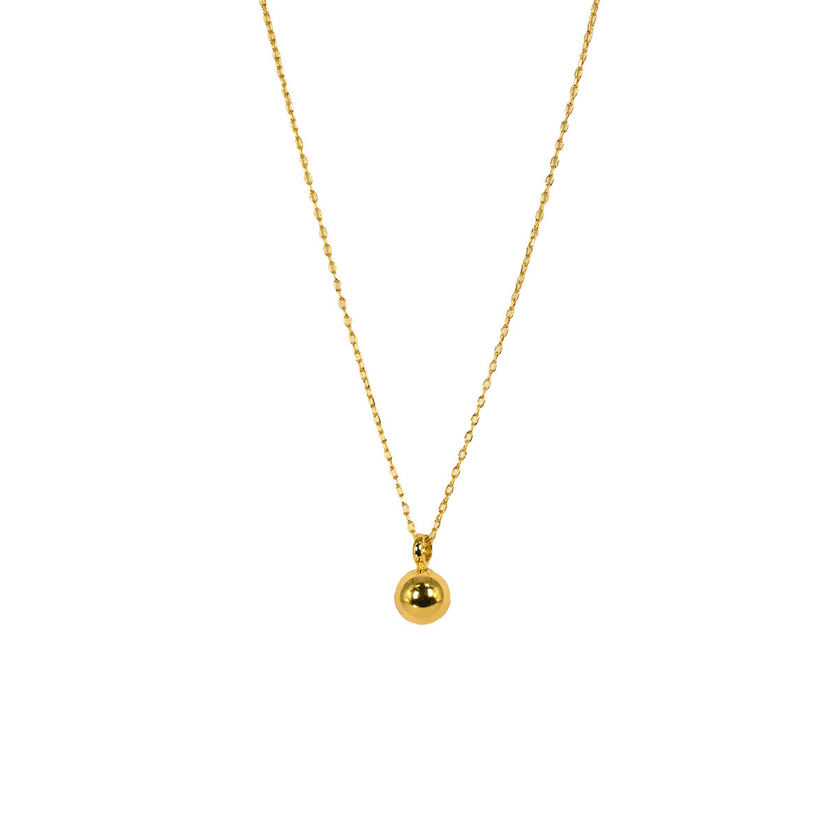 Colar Dourado Minimalista com Pingente Esférico