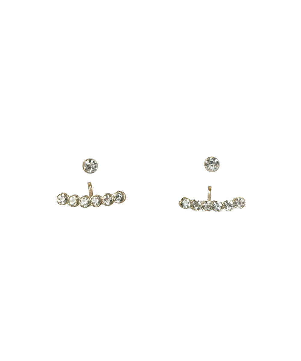 Brincos dorados com strass