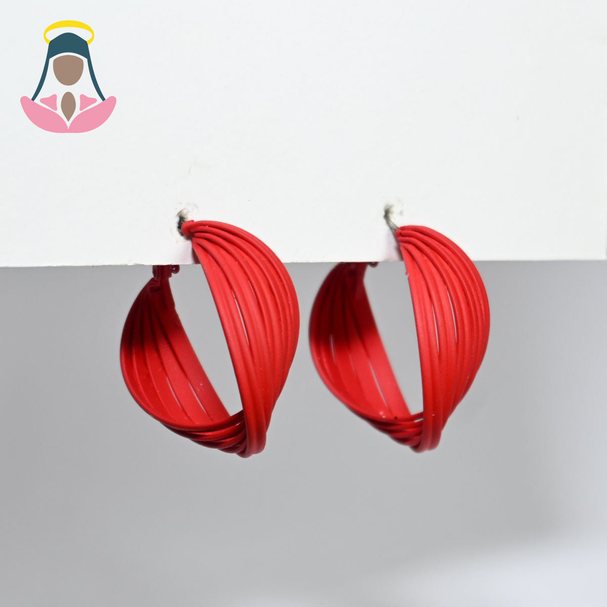 Brincos de argola vermelho