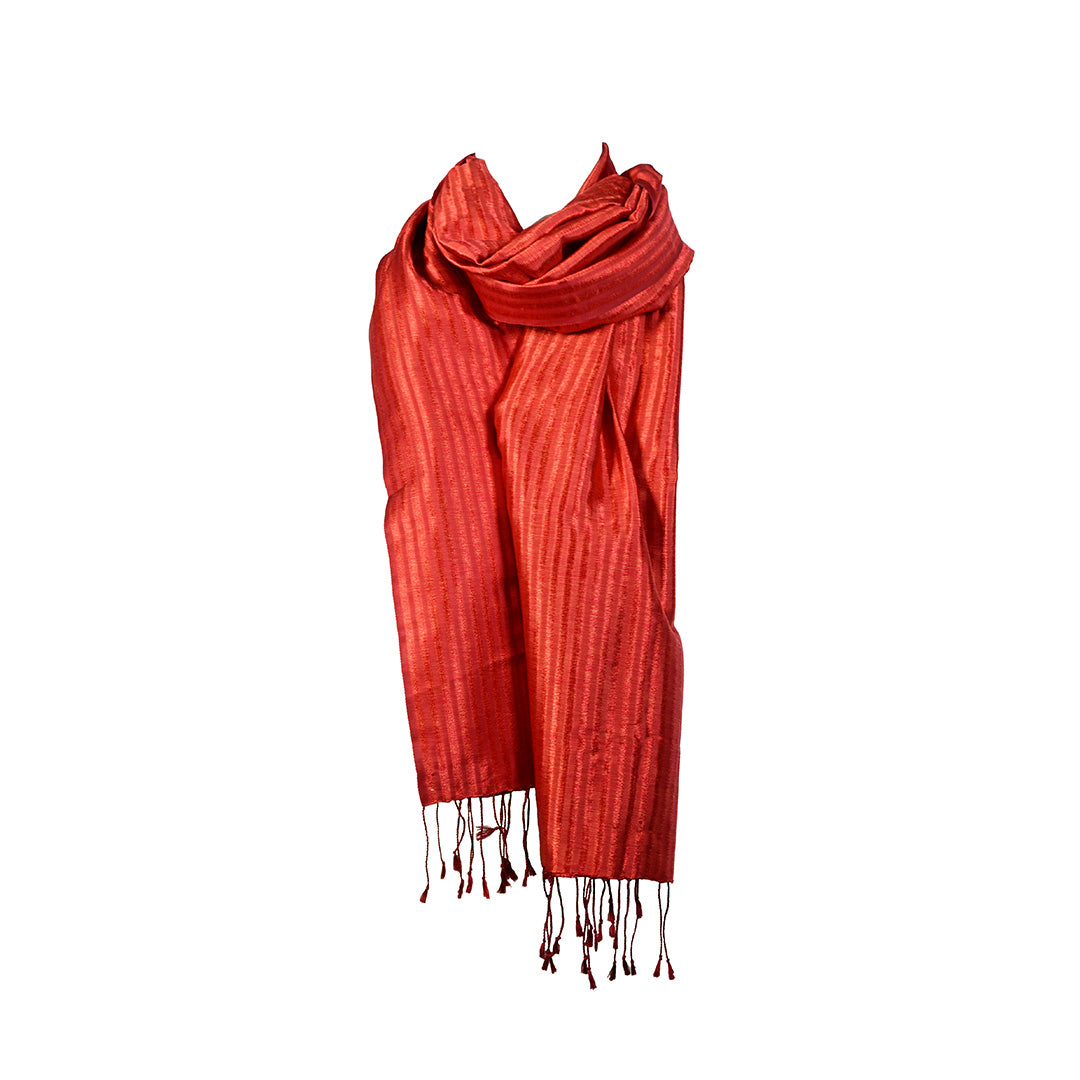 Lenço vermelho listrado