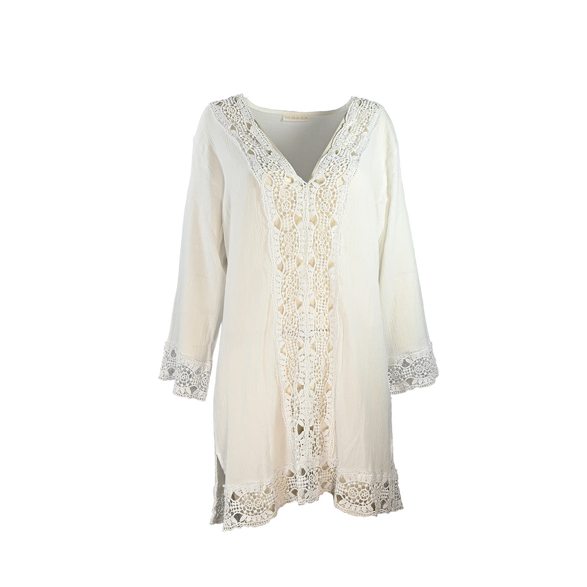 Saída de praia branca com renda