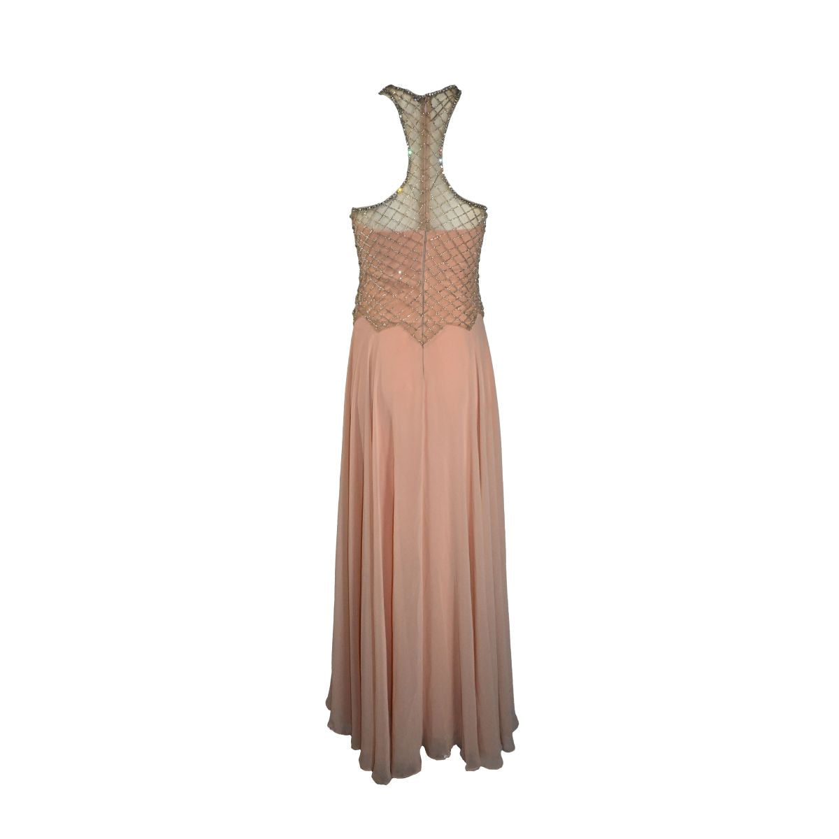 Vestido rosa claro com pedraria