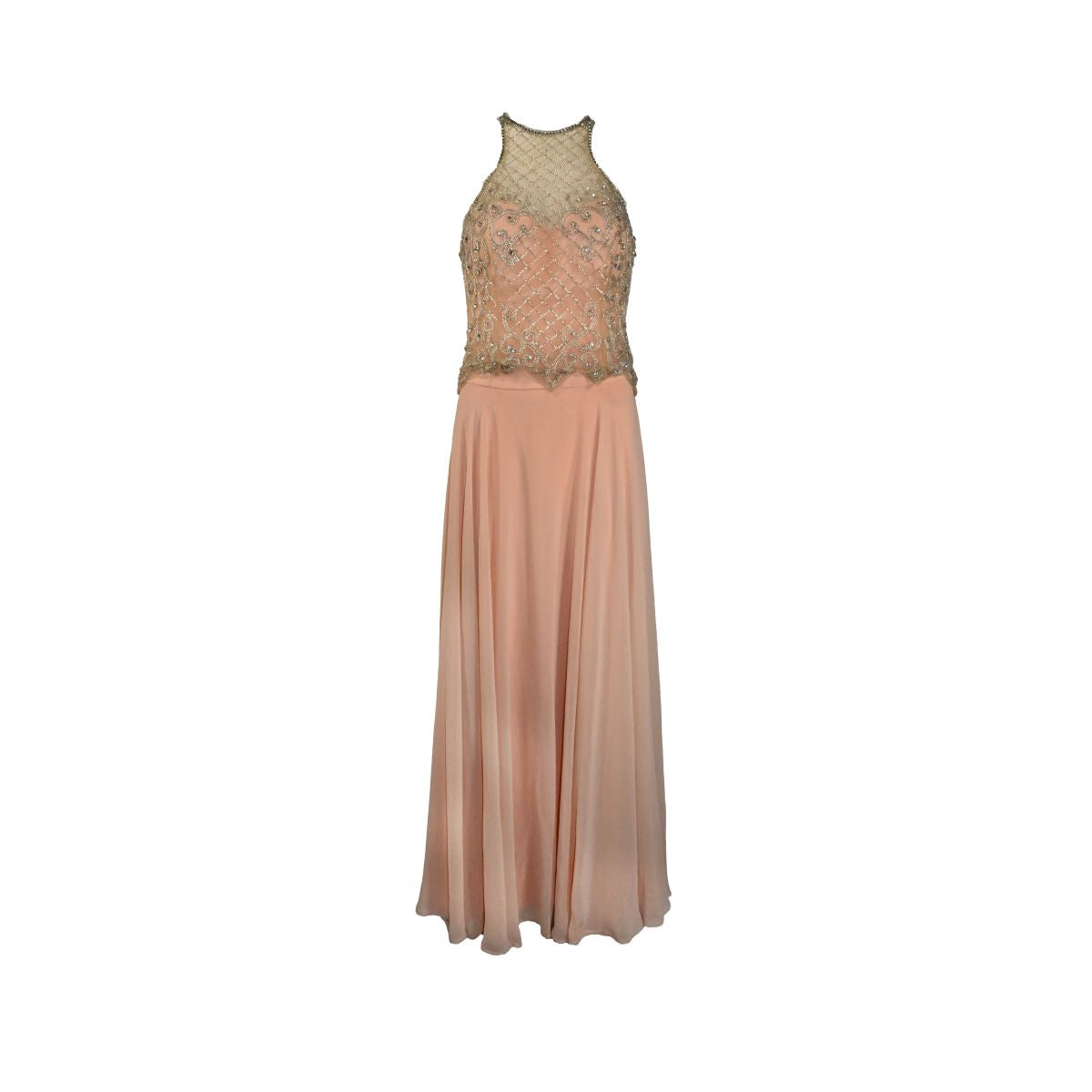 Vestido rosa claro com pedraria