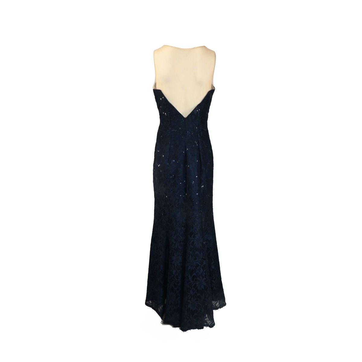 Vestido azul-marinho com renda
