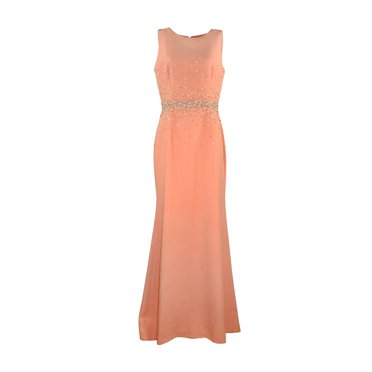 Vestido de festa laranja com perolas