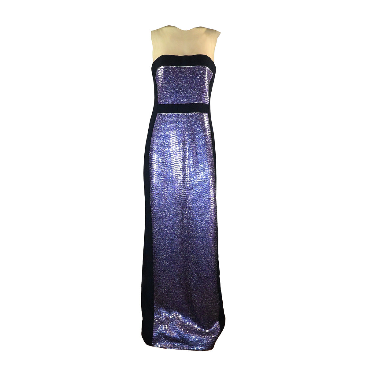 Vestido de festa roxo e preto