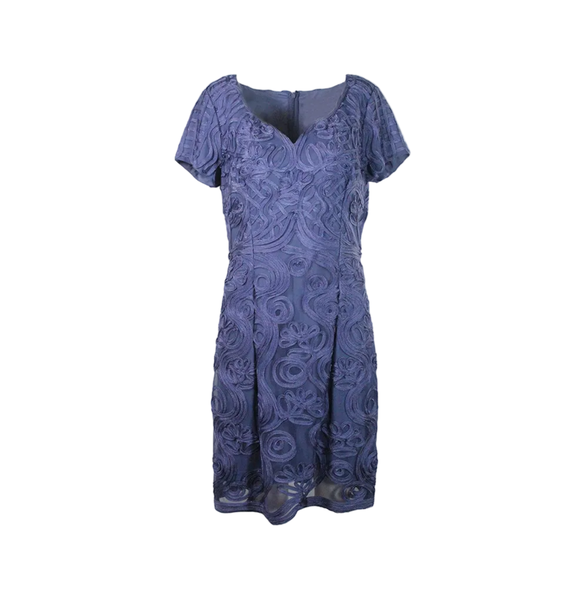 Vestido de festa curto azul bordado
